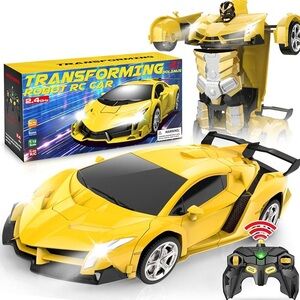 Transforming Robot RC Car - Yellow New In Box